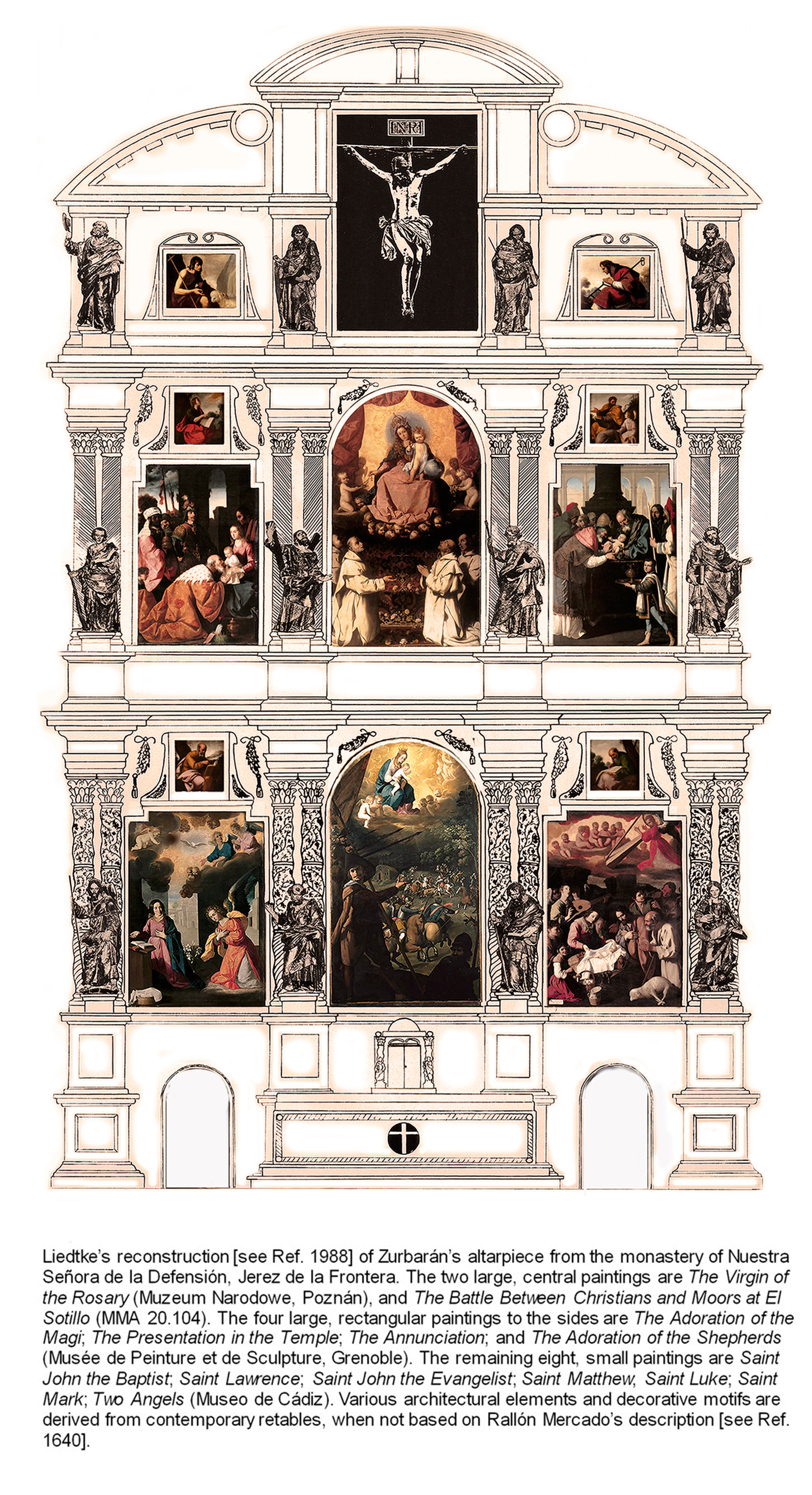 Reconstruction by Walter Liedtke of the altarpiece for the monastery of Nuestra Señora de la Defensión, Metropolitan Museum, New York