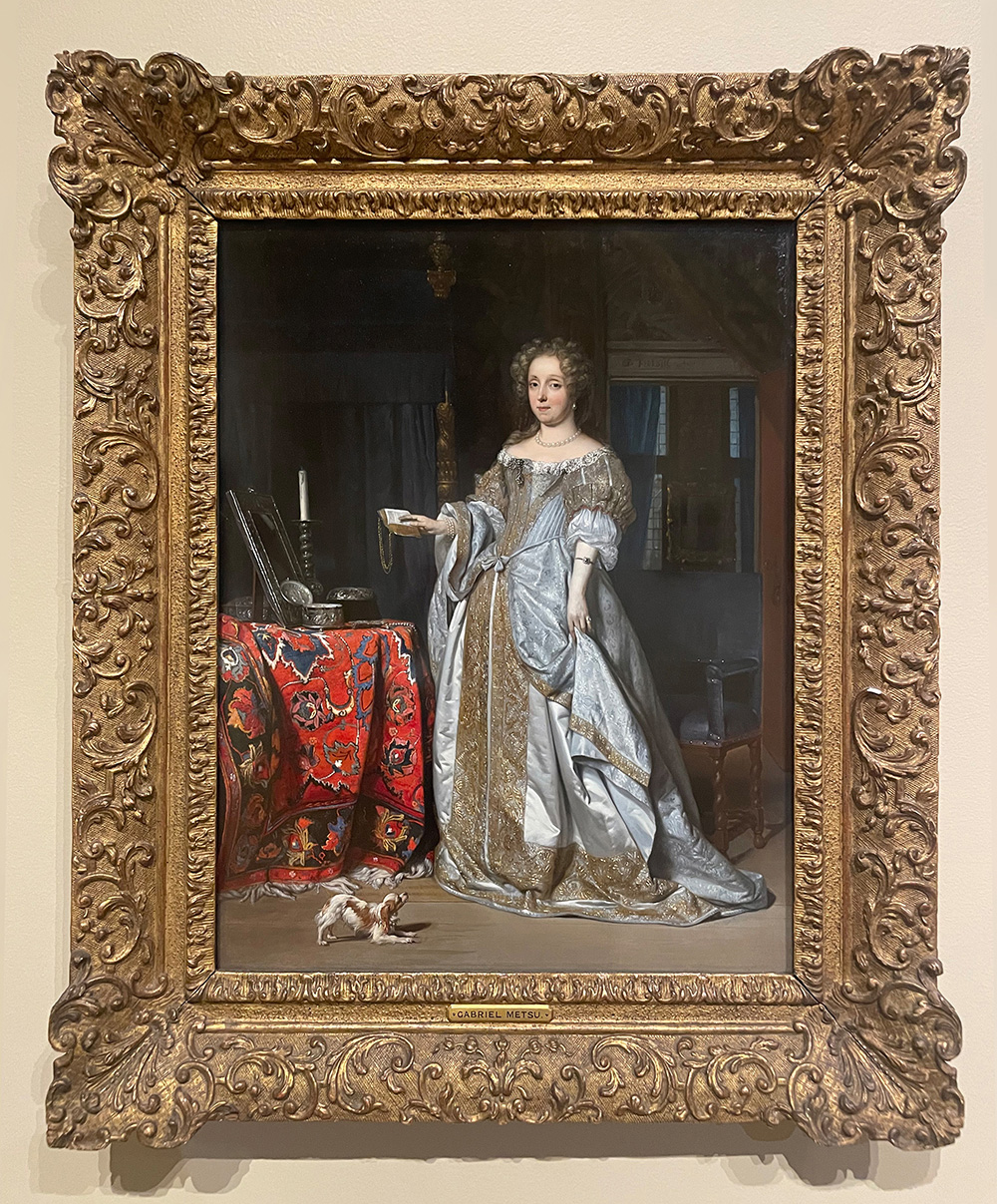 Metsu (1629-67), Lucia Wijbrants, 1667, in previous French Baroque giltwood frame