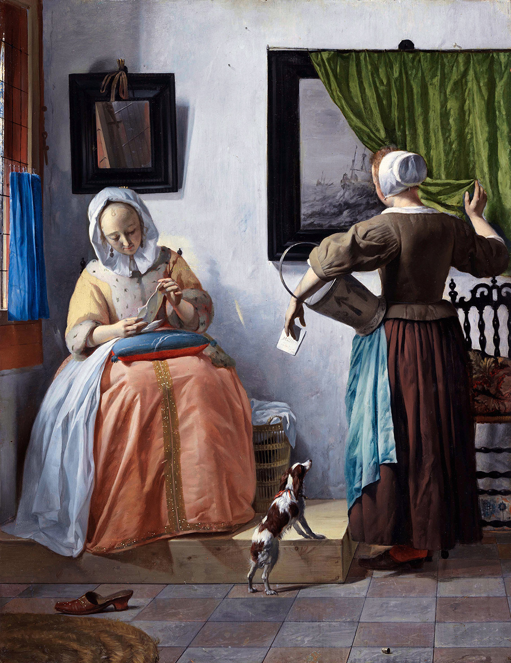 Gabriël Metsu, Woman reading a letter, 1664-66, o/panel, 52.5 x 40.2 cm.,  National Gallery of Ireland